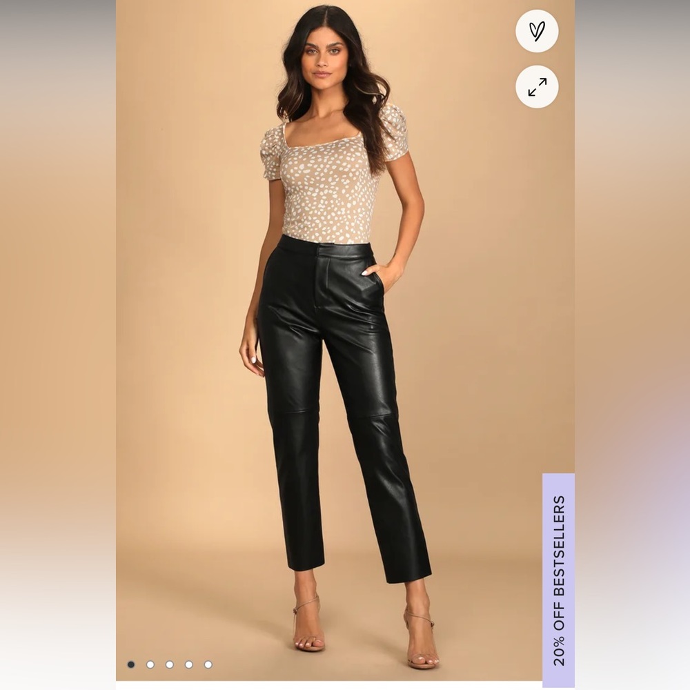 Lulus open minded black vegan leather pants